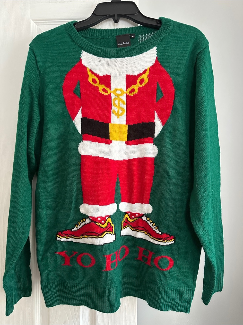 Green Holiday 'Yo Ho Ho' Christmas Sweater Sz Large